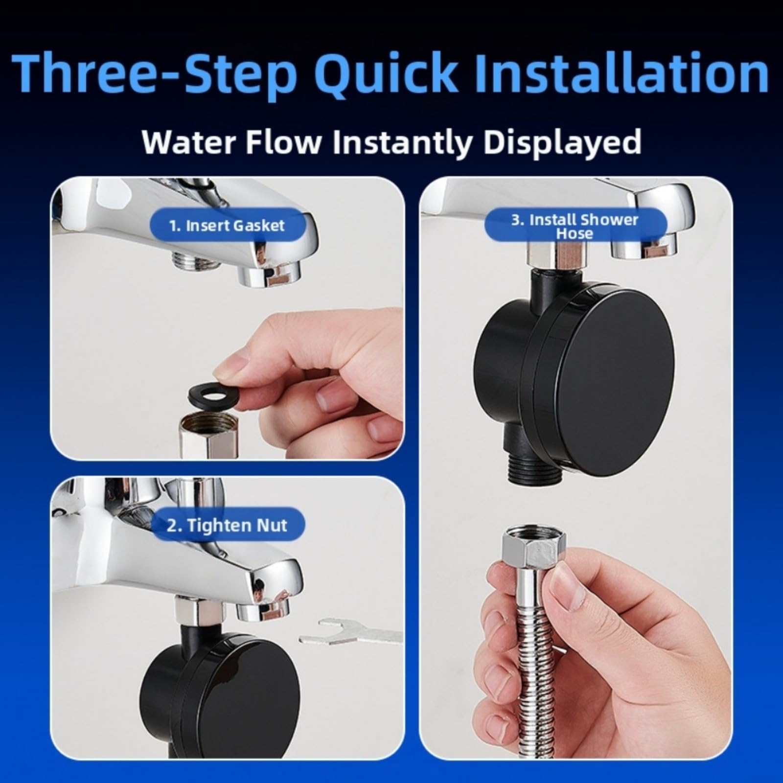 Wasserthermometer, Duschthermometer LED-Digitalanzeige, digitales mit sofortiger Temperaturanzeige