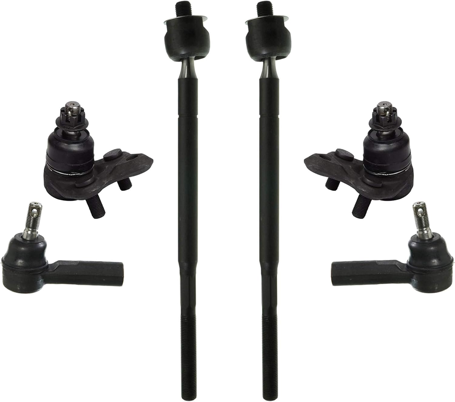 PartsW - New 6 Pc Suspension Kit Set For Chevy Prizm 98-02/ Toyota Corolla 96-97, Corolla 1998-2002 All Models/Inner & Outer Tie Rod Ends Front Left Right+Front Lower Ball Joints