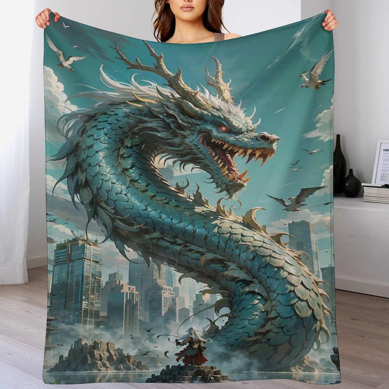 Couvertures en Dragon Flannel super douce plaid de lit de qualité premium