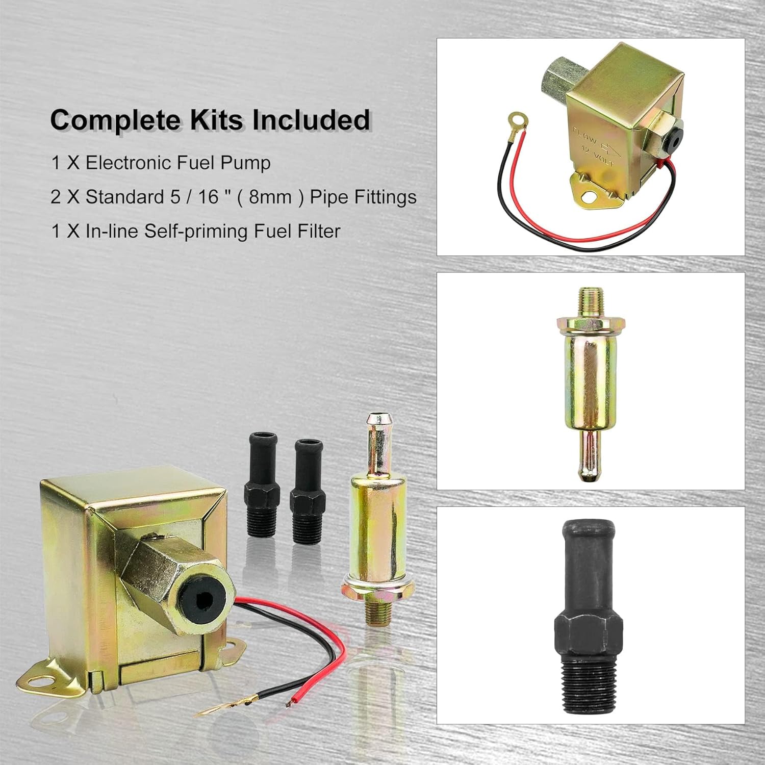 For Generac Kohler Onan Gas Diesel Generator Fuel Pump, MD7781, 12 Volt 4-7 PSI Flow up to 25-35 GPH Output, Self-Priming Electric Low Pressure Fuel Pump