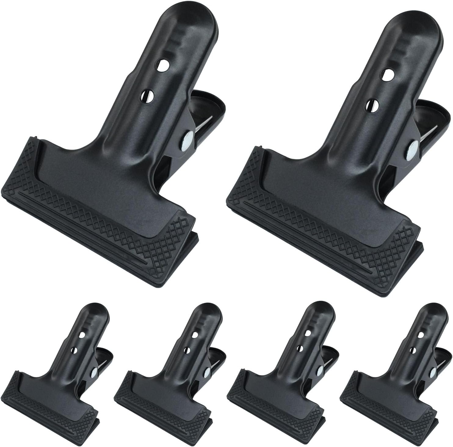 6 Pack Heavy Duty Spring Clamps, Large Black Metal | Background Clips, A Clip for Photography, Photo Studio Backdrops