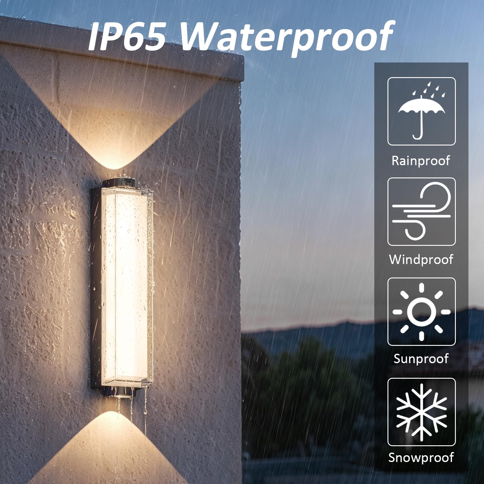 36W Außenwandleuchte LED Außenlampe, Anthrazit, Warmweiß 3000K