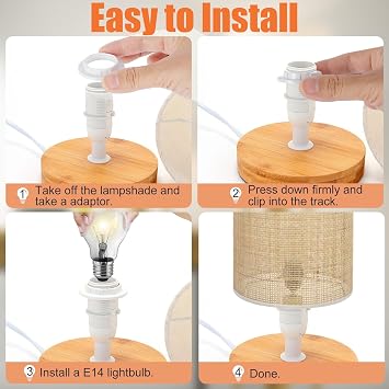 8pcs E27 to E14 Lampshade Adapter Rings, Plastic Socket Reducers