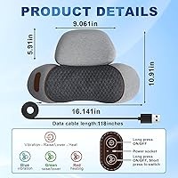 Vista 6 de Almohada masajeadora de cuello 3 en 1, masajeador de tracción con masaje de compresión caliente, almohada de masaje joroba de cuello con cable extra