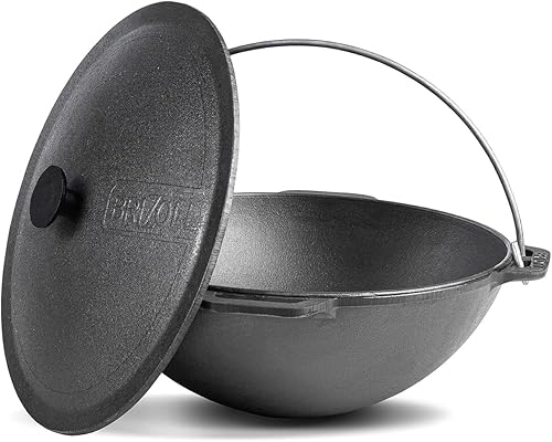 Miniatura 10 de Olla de horno holandés con tapa, caldero asiático de hierro fundido (Kazán) con tapa de hierro fundido, wok kazan, olla de cocina, utensilios de