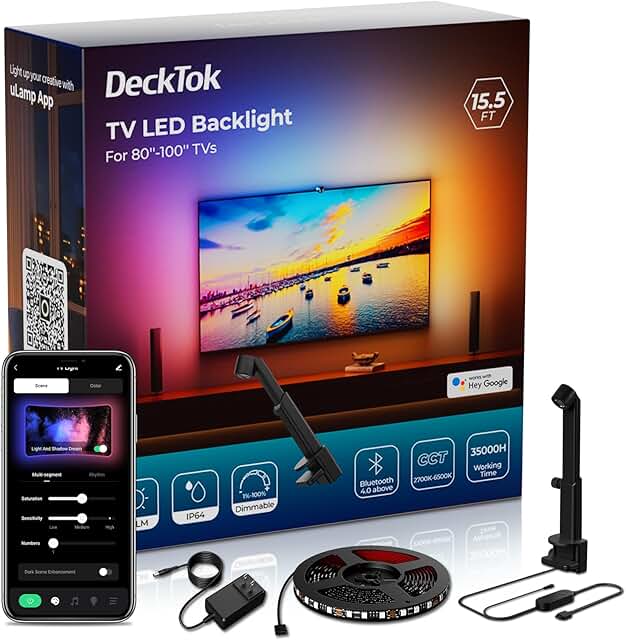 TV LED Backlight 15.5ft - TV Lights That Change with Screen for 55-100''...