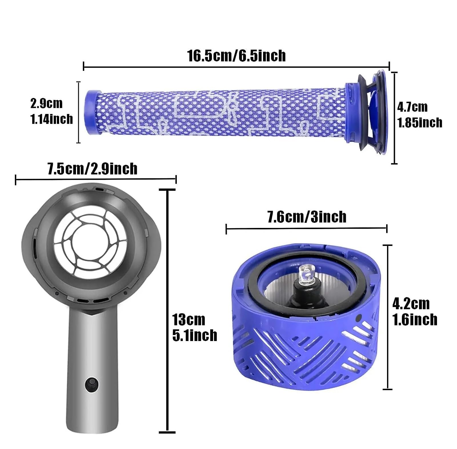 ZQKKLK Filtre HEPA de Couvercle arrière de Moteur de Mise à Niveau Compatible avec l'aspirateur Dyson V6 DC58 DC59 DC62 DC72 DC74 SV03 SV04 SV05 SV06 SV07 SV08 SV09(3pcs)