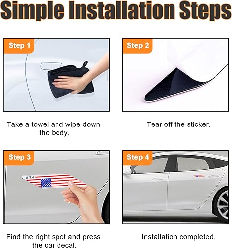 Miniatura 5 de 2 insignias 3D de la bandera de Estados Unidos, emblema para guardabarros delanteros de automóvil, calcomanías de aleación de automóvil y
