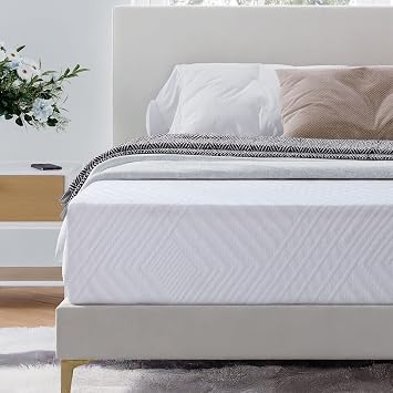 Dyonery Queen Mattress 10 Inch Green Tea Memory Foam for Pressure Relief