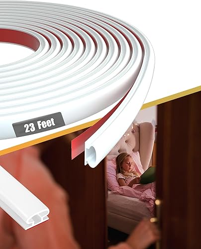 Miniatura 10 de Tira de sellado de goma de 23 pies para puerta y ventana, sello de respaldo autoadhesivo con gran espacio (de 110 pulgadas a 1150 pulgadas), tira de
