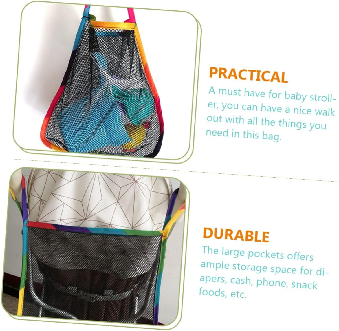 Toddmomy 6pcs Hanging Stroller Organizer Bag Diaper Bag Storage Stroller Accessories for Easy to Use