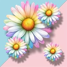 Colourful Daisy Wall Stickers, Vinyl Daisies, Flower Decals, Floral Decor