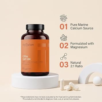 Olympian Labs Coral Calcium 1000mg Concentrate Capsules, Supporting Healthy Bones and pH Balance - 90 Capsules