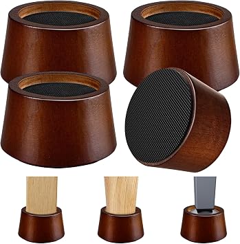 Furniture Raiser, Bed Riser - 2" Wooden Circle Heavy Duty Furniture Height Extender, Lift, Sofa, Couch, Desk, Chair, Table Base, Raise Space for Convenient Storage and Cleaning, Pack of 4