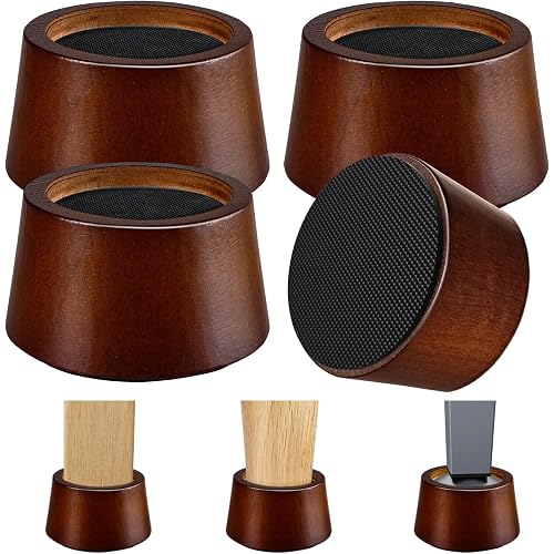 Furniture Raisers Bed Risers - 2 Inch Wooden Circle Heavy Duty Furniture Height Extenders Lifts for Sofa Couch Desk Chair Table Base Raising Space, Convenient Store and Cleaning, Pack of 4