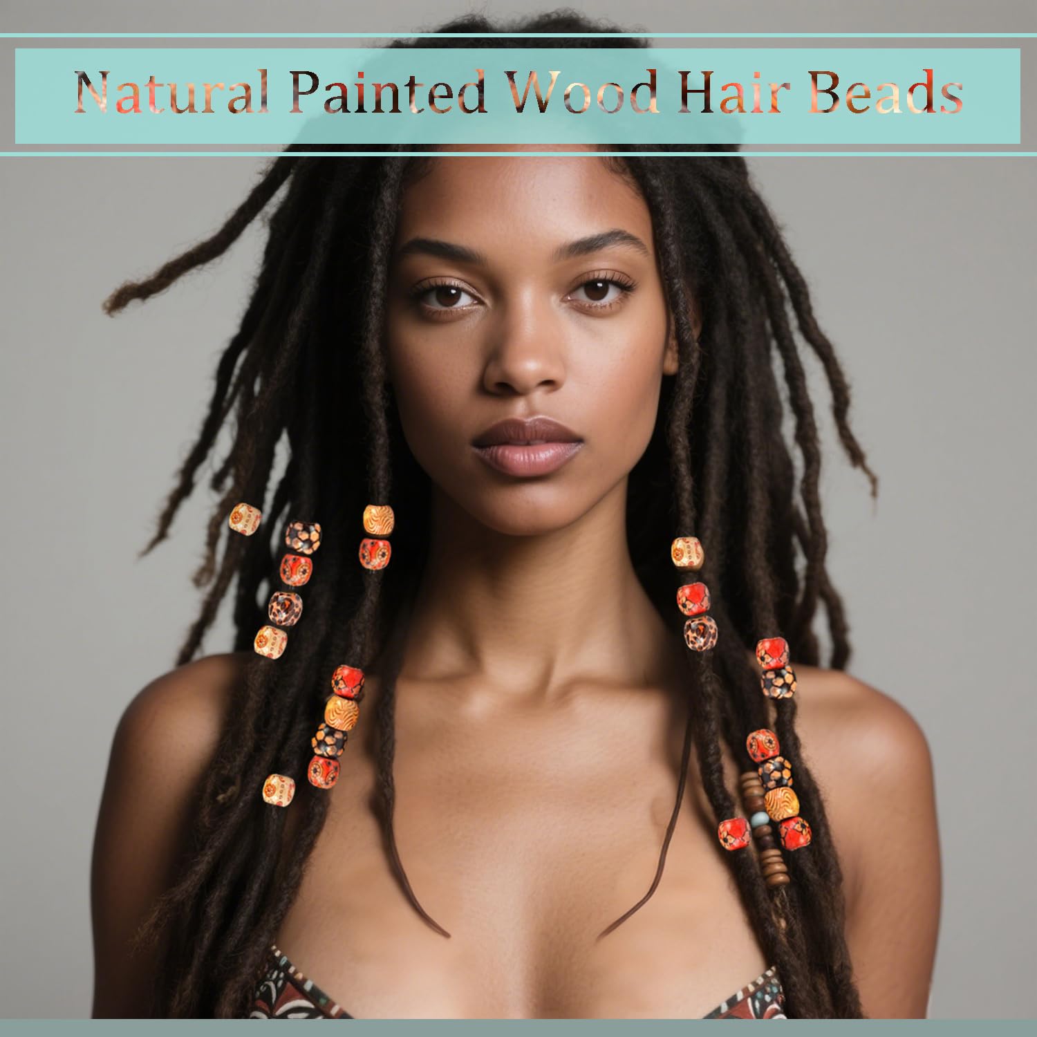 300 pcs 12mm Natural Painted Wood Hair Beads Round Loose Wooden Bead for Jewelry Making DIY Macrame Rosary Bracelet Necklace Hair Crafts - Image 4