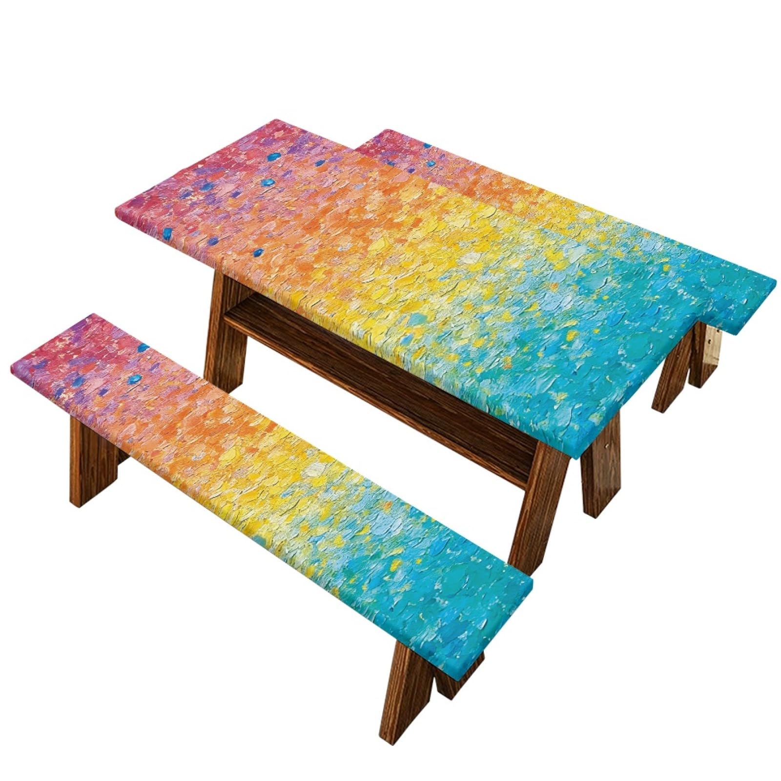Nappe pique nique imperméable lot de 3 housses de table de jardin élastiques en tissu oxford