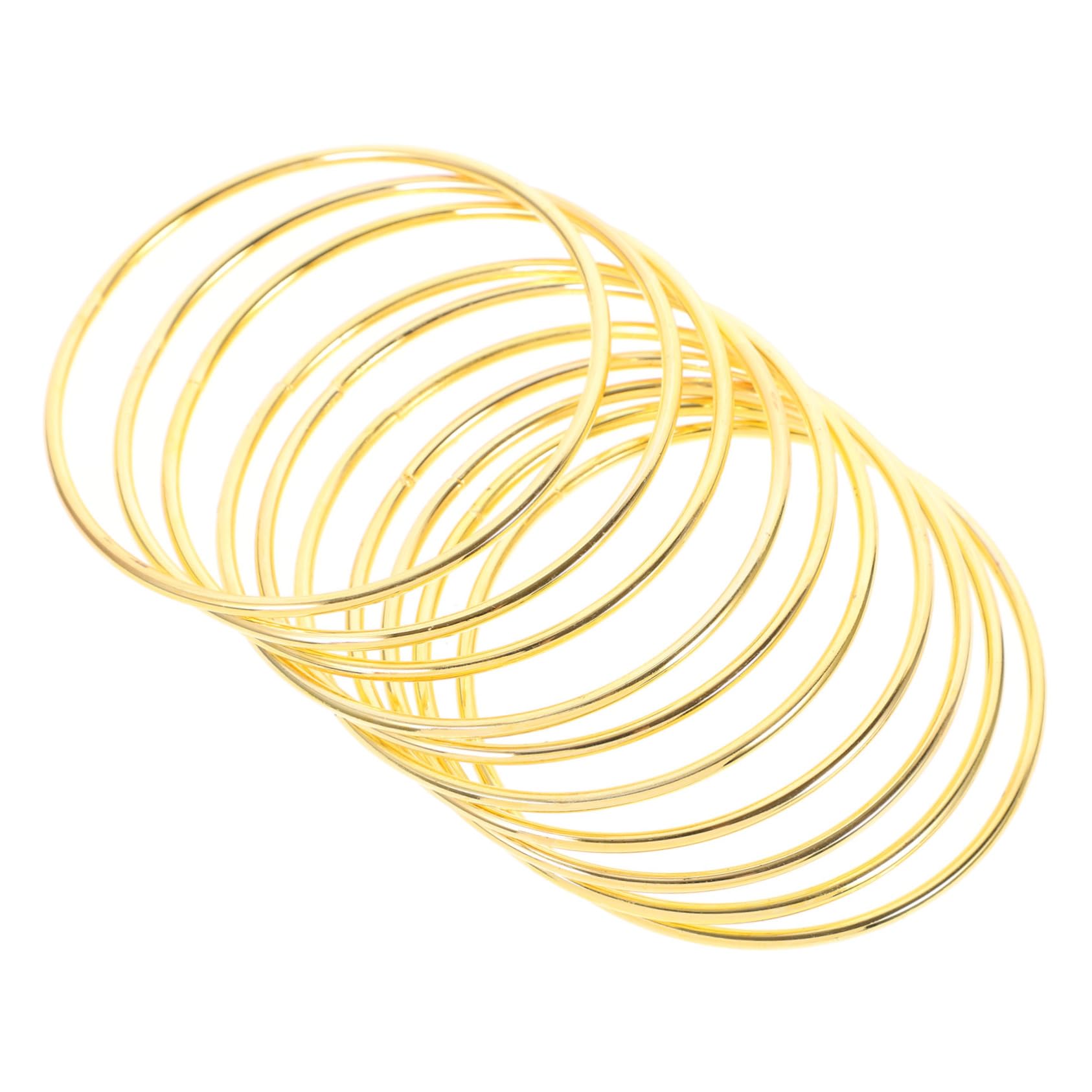 Anneaux Attrape-rêves en Métal Doré, Lot de 10 Pièces, 80 Mm