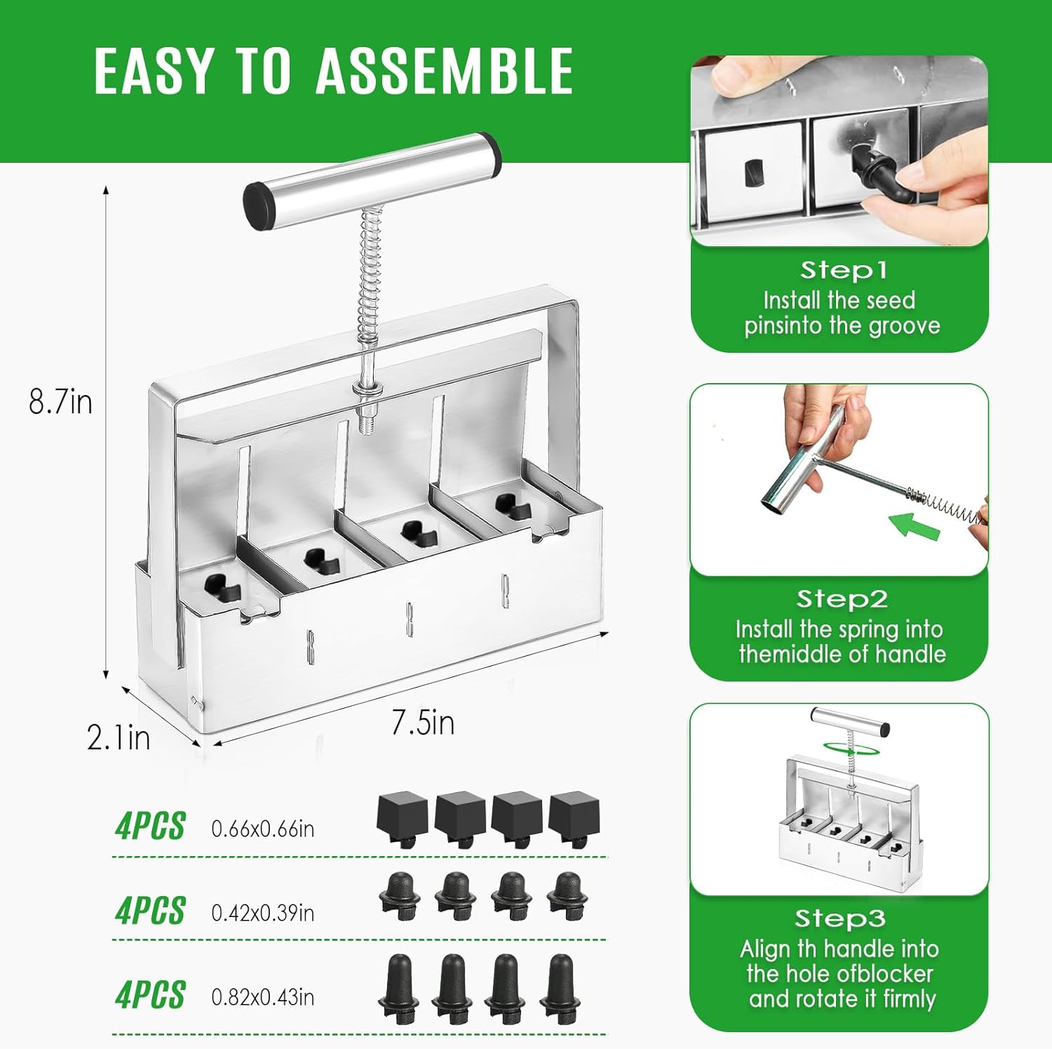 Manual Soil Block Maker Micro Soil Blocker Set 2 inch Soil Block Soil Blocking Tool for Seed Stater Tray