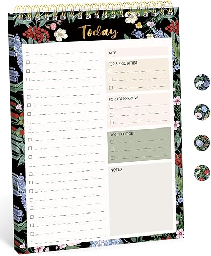 Miniatura 104 de Taja Bloc de notas de lista de tareas pendientes para el trabajo con 52 hojas, 9.8 x 6.5 pulgadas, planificador diario sin fecha, perfecto