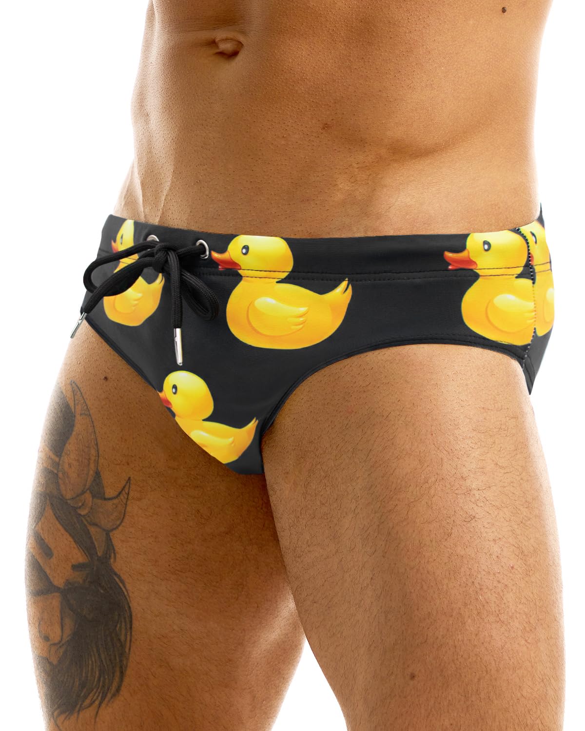 MIZOK Men's Sexy Cartoon Print Swim Bikini Low Rise Surfing Briefs Quick Dry Swimsuit Swimwear Short