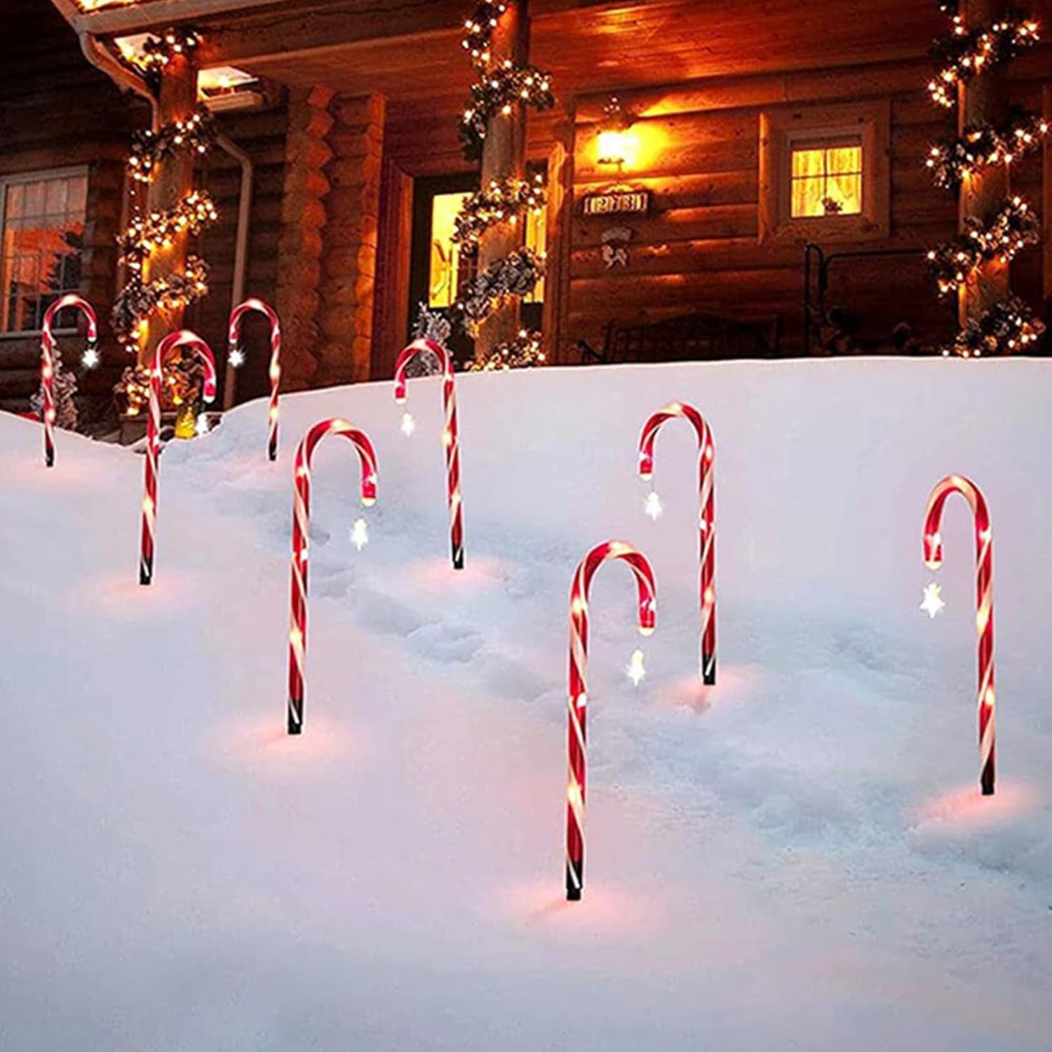 Candy Cane Pathway Lights 8 Pieces Christmas Candy Cane Lights Christmas Candy Cane Lights