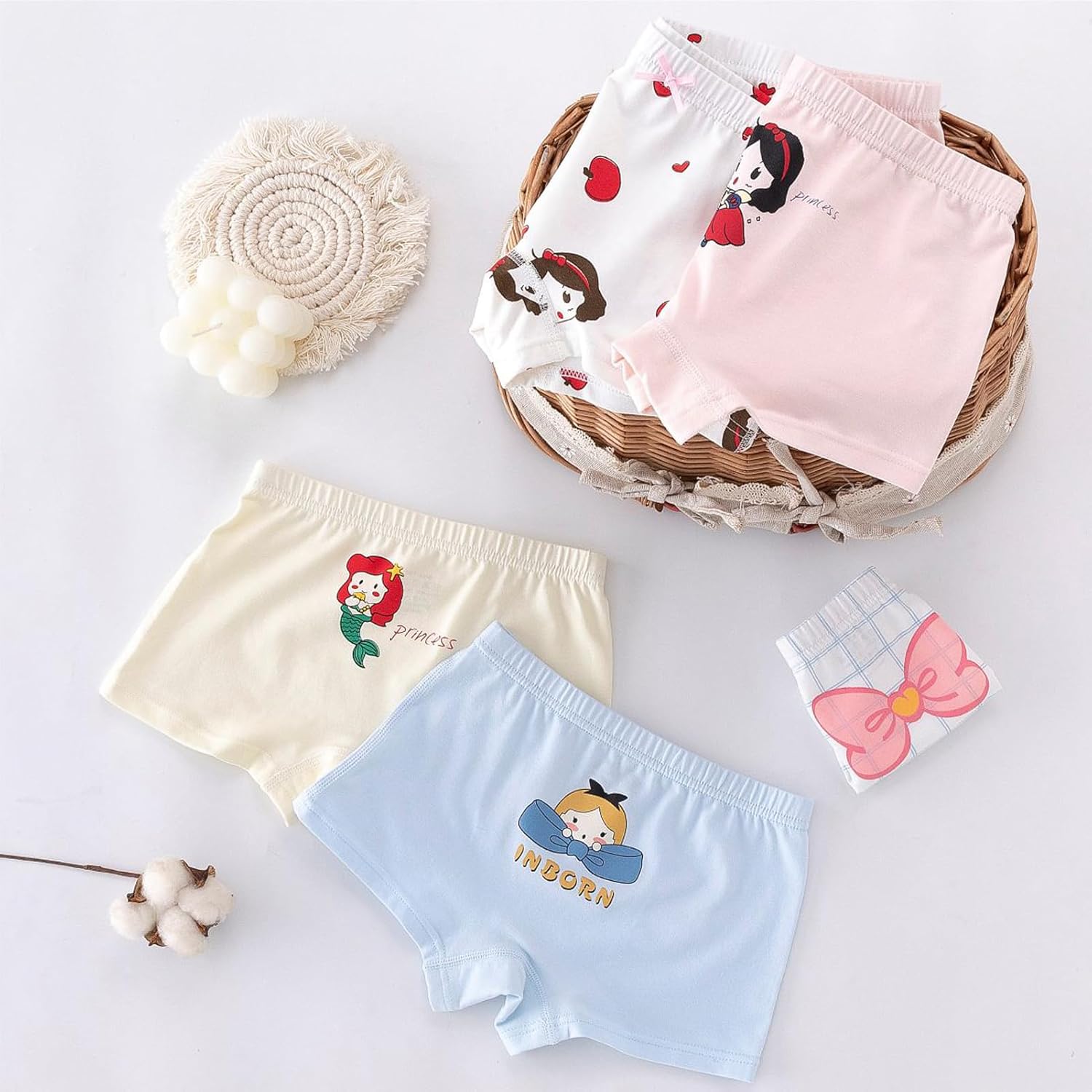 Girls Cotton Underwear Soft Boy Shorts Kids Boxer Briefs Panties(Pack of 5) - Image 2