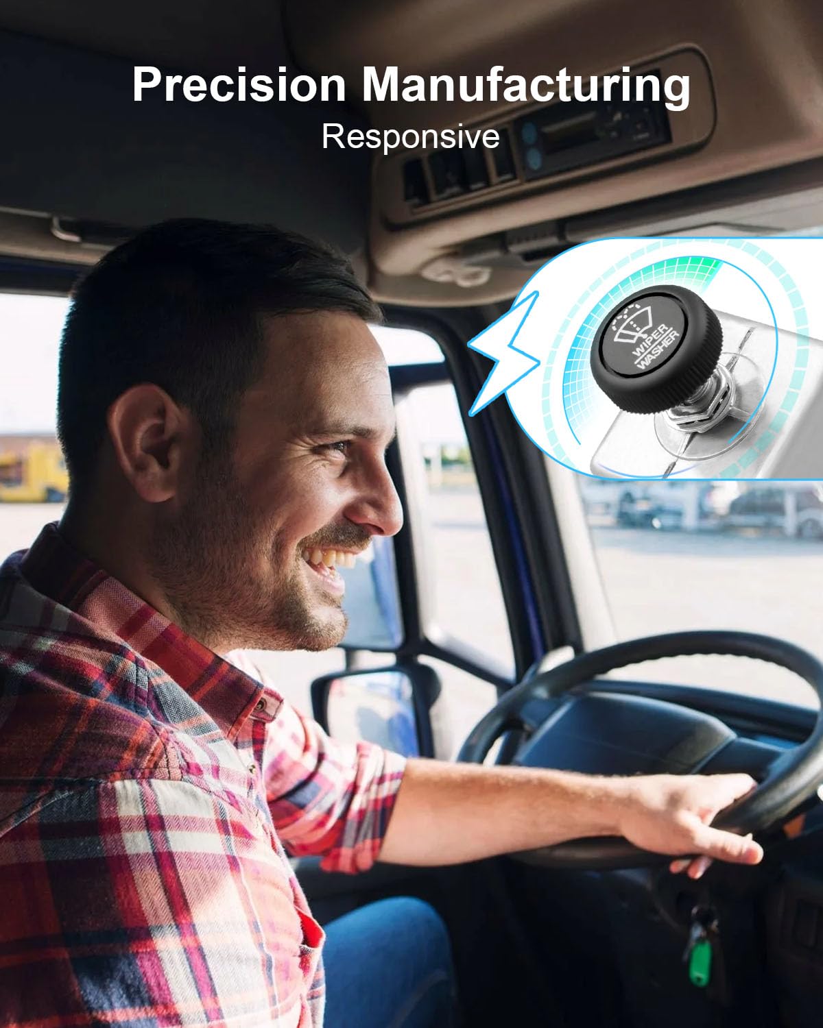 Windshield Wiper Switch Fit for Kenworth Automann Paccar Tectran Cole Hersee, Window Wiper Motor Control Switch Replace 577.59651 75600-02 19-1380 P271066 7560002, 6 Pin