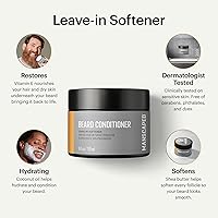 Vista 2 de MANSCAPED® Acondicionador UltraPremium para barba, suavizante sin enjuague con aceites nutritivos y antioxidantes, manteca de karité, eucalipto