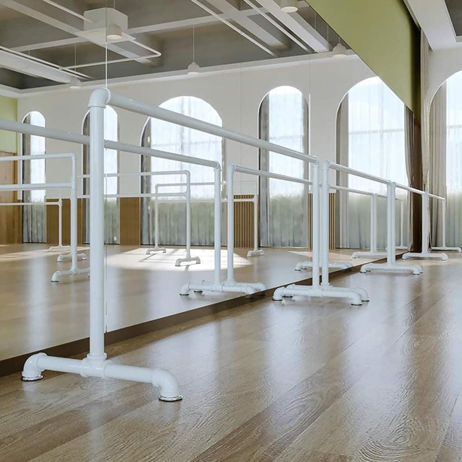 Barra da danza portatile, regolabile, autoportante, per adulti e bambini, ideale per yoga, stretching e allenamento professionale, design mobile a doppio strato