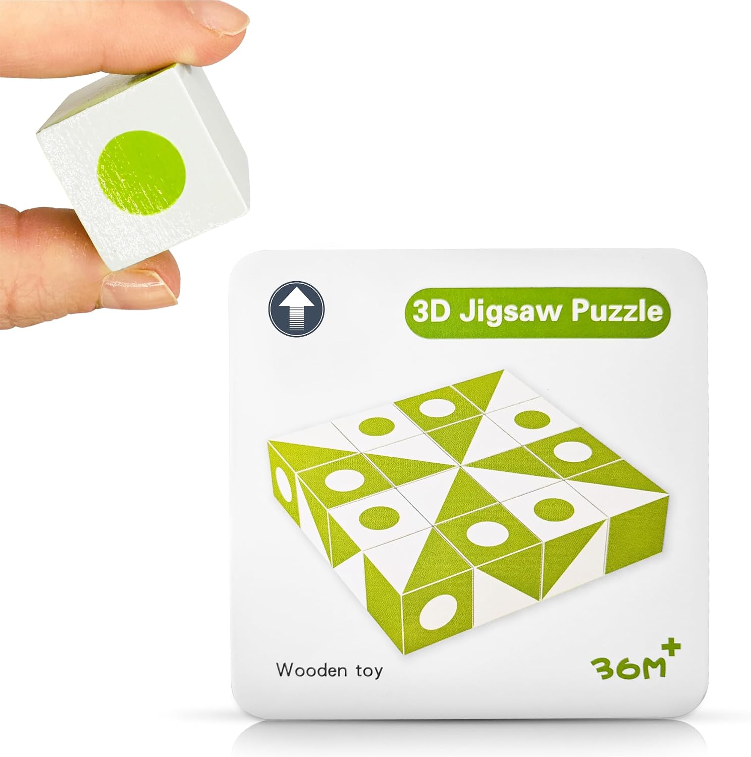 PrfcNL IQ Test Cubes (Green and White) – 9 Cubes, Practice for Block Design Test, WAIS IV and WISC V Tests, 1002IQBOXLIME