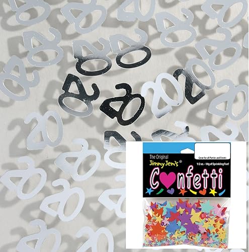 Miniatura 3 de Confeti número 20 plata 2 bolsas de media onza (1 oz) #7201 Q01