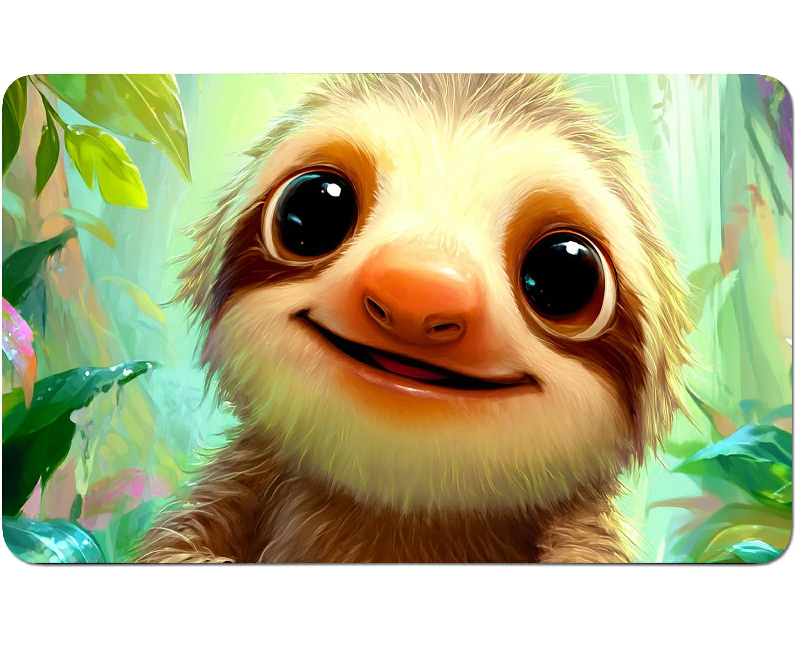RWUTYTIUL for MTG Card Playmat 24 X 14 Inch with No Zone, Stitched Play Mat for Commander Board TCG RPG CCG Game Desktop Tablet Mouse Pad for Playing Accessories, Sloth Leaves