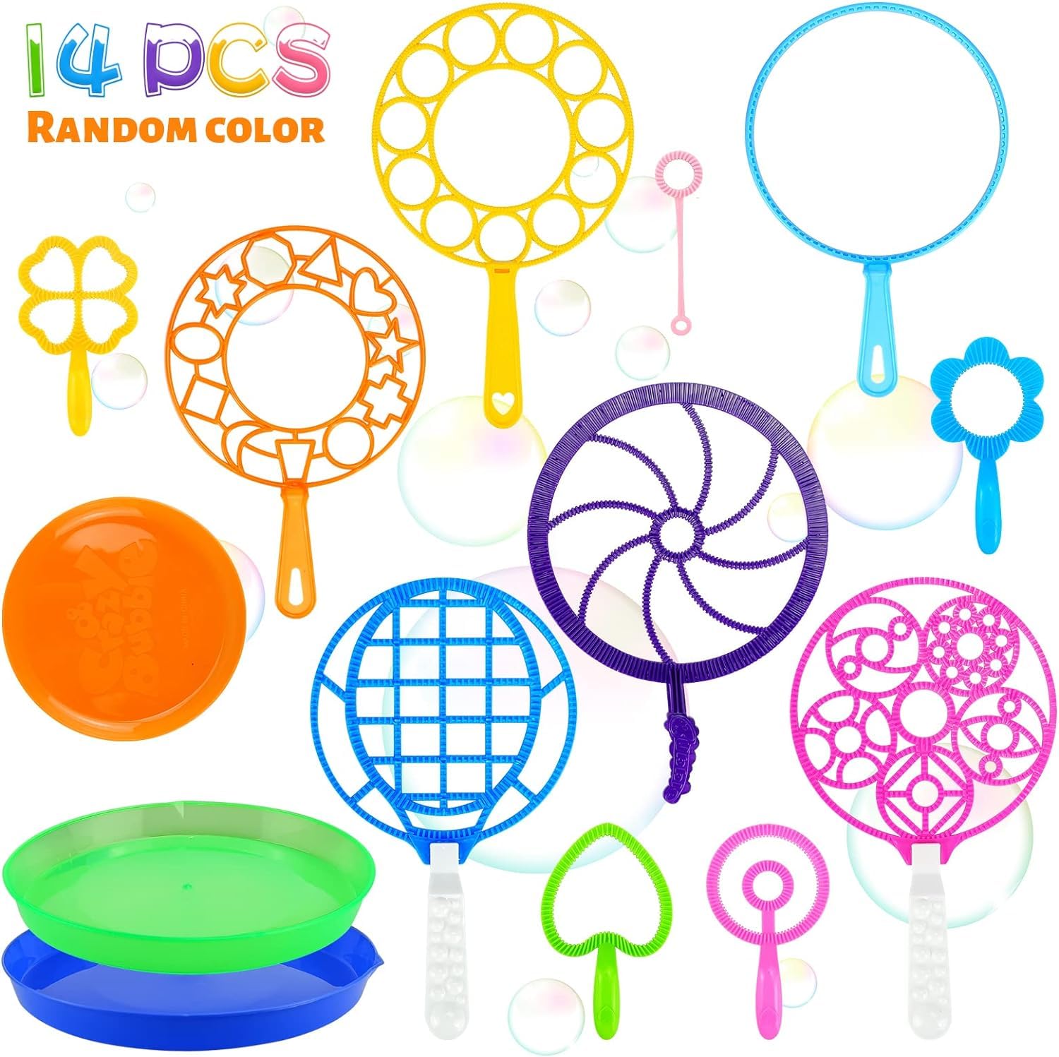 [14 Pack]Big Bubble Wands Set,Large Bubble Wands for Kids Adults Gifts, Bubble Maker Summer Toy for Outdoor Activities Party Favors