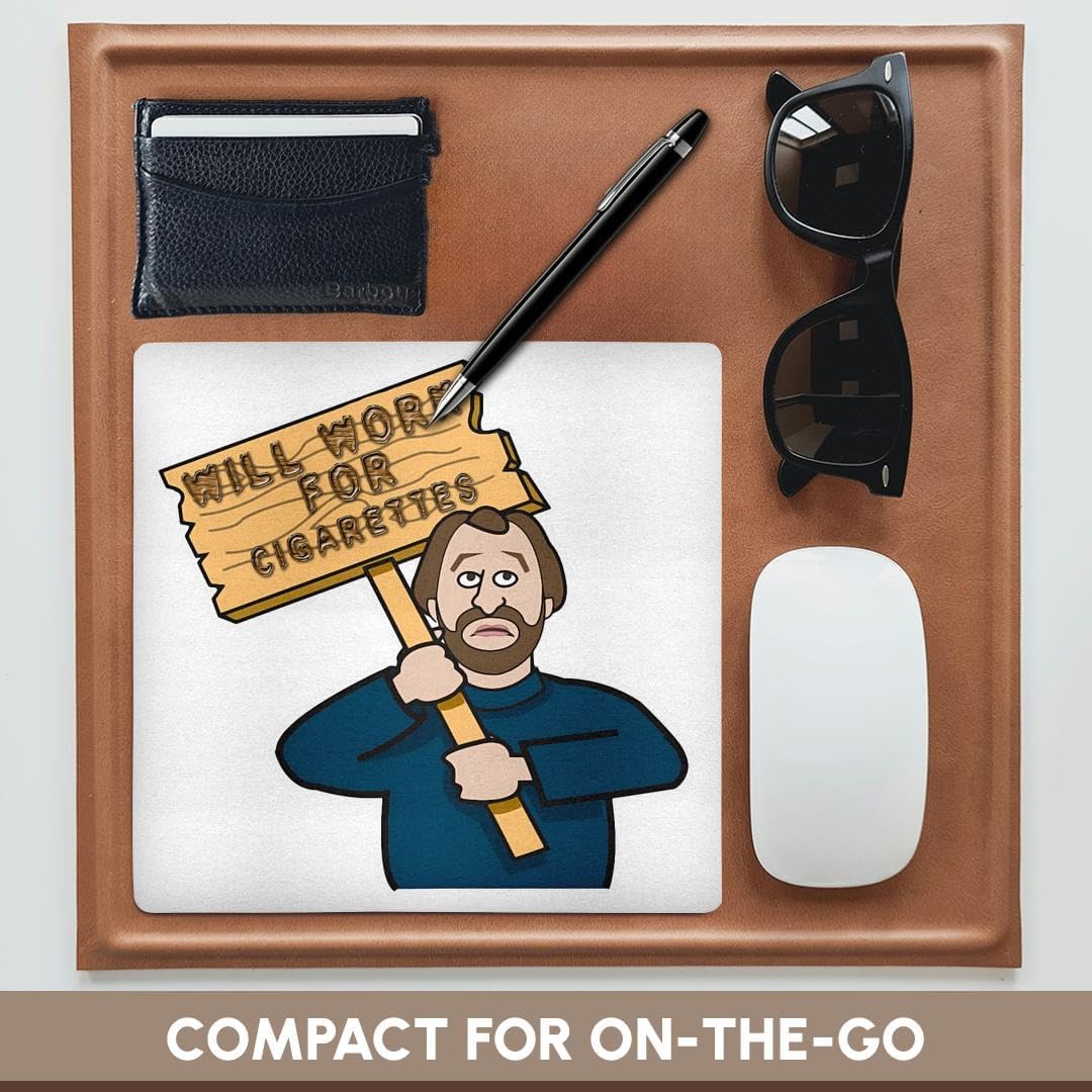 3dRose 8 X 8 X 0.25 Funny Humorous Man Guy With A Sign Will Work For Cigarettes Mouse Pad (mp_117057_1) image 4