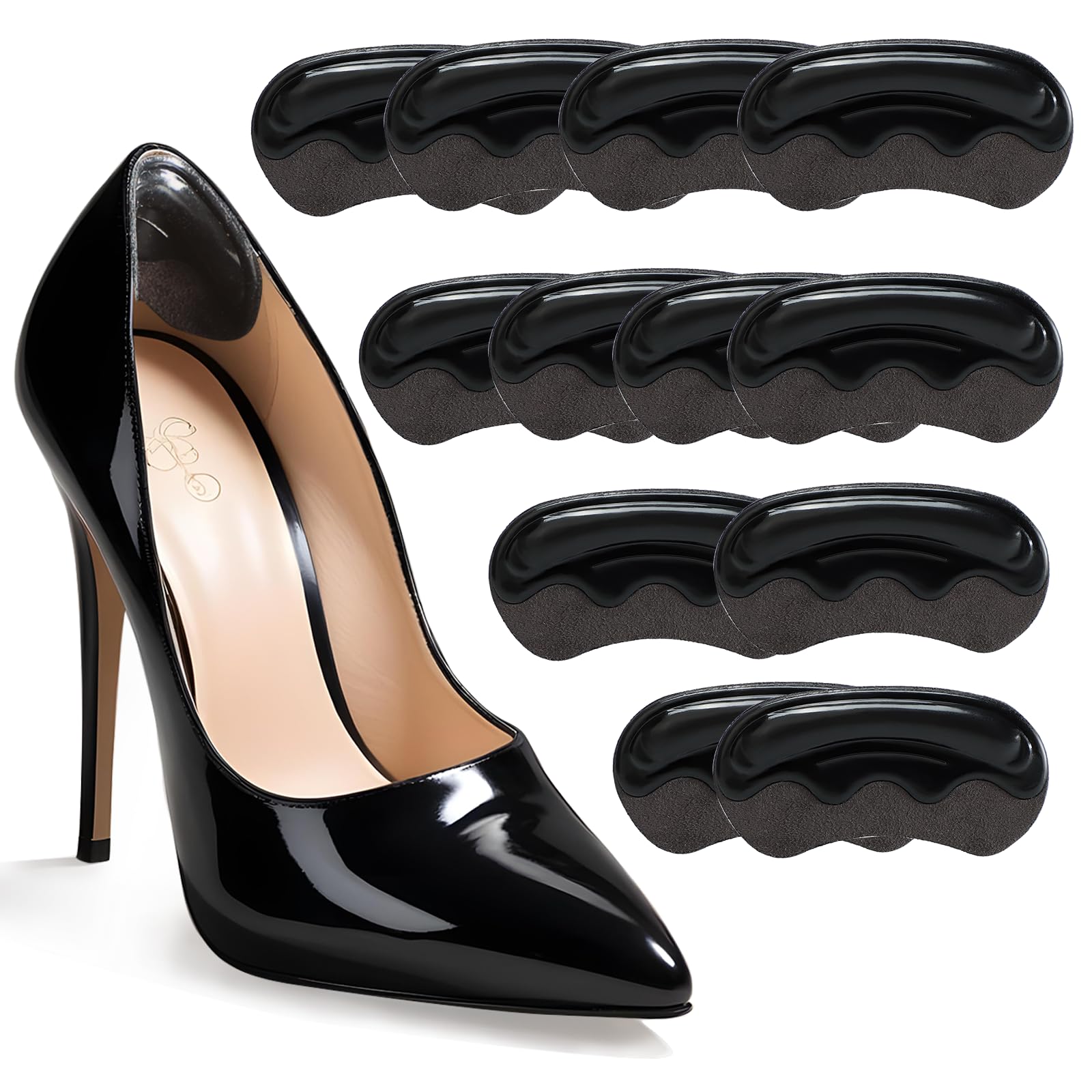 Heel Grips Pads for Loose Shoes - Welnove 6-Pair Heel Inserts for Back of Heel Protect, Heel Inserts for Blisters Pain, Rubbing, Prevent Slip, Fit