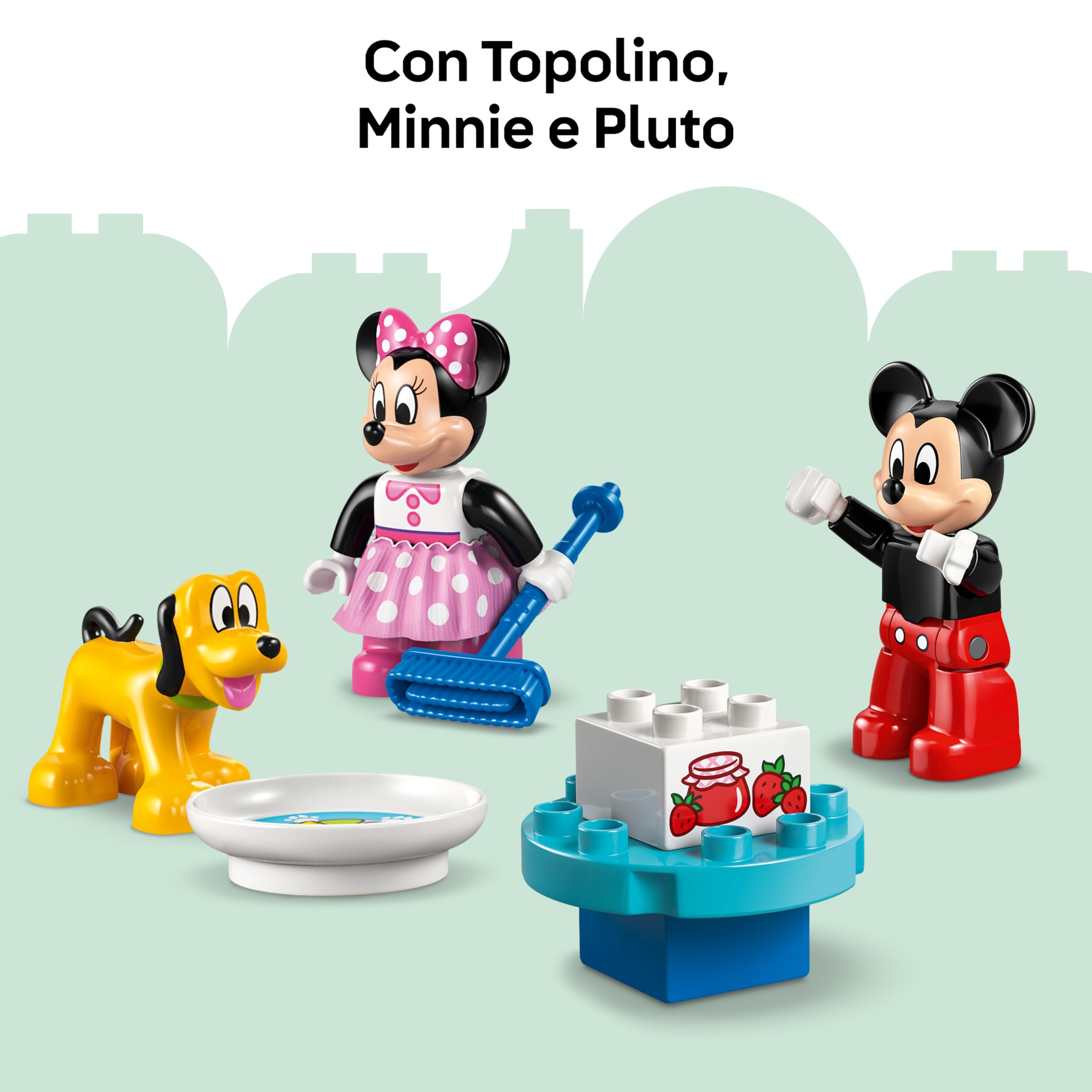 LEGO DUPLO Disney La Casa di Topolino con Minnie e Pluto Giocattolo - Gioco Didattico per lo Sviluppo della Motricità Fine con 3 Personaggi e Toodles - Regalo per Bambini e Bambine da 2 Anni - 10465