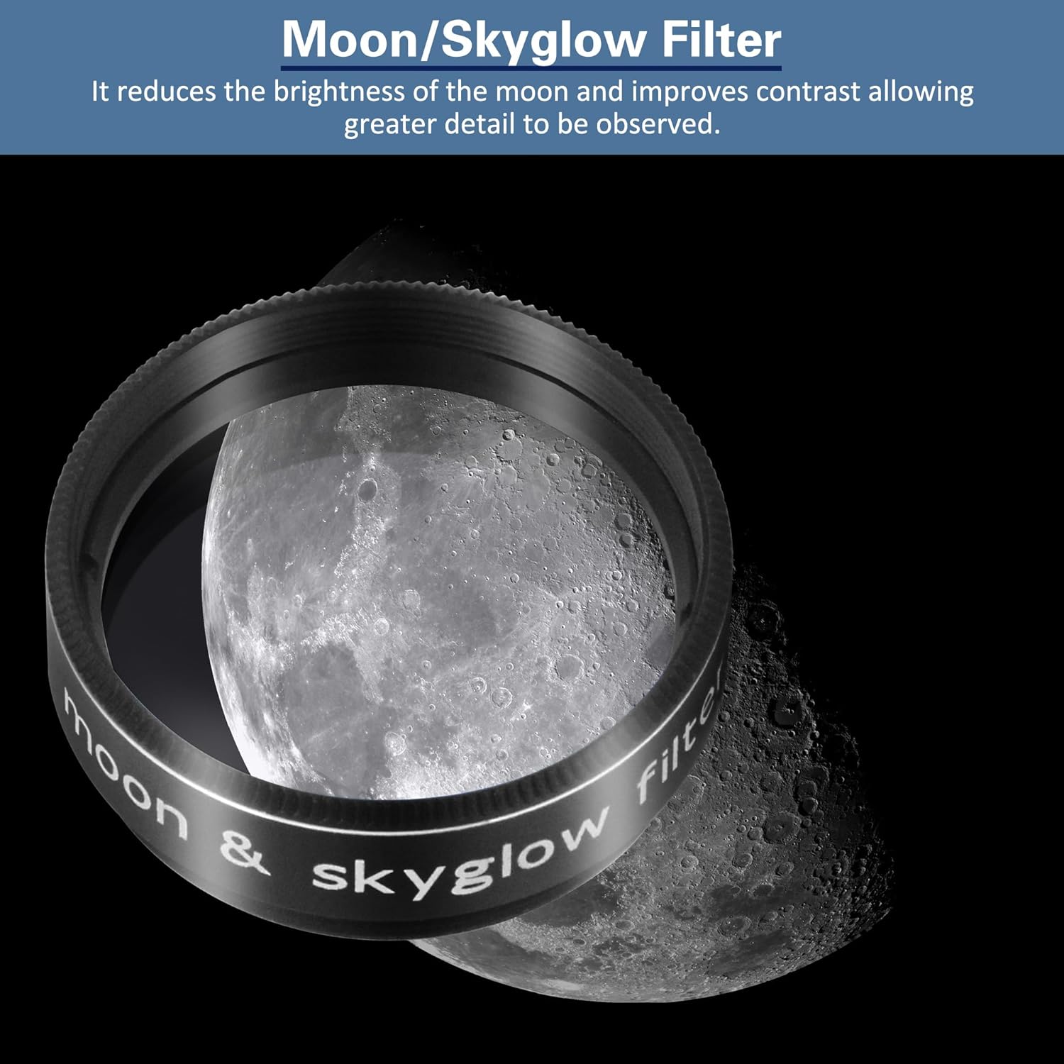 Alstar 5Pcs 1.25" Telescope Filters Kit - Bundle with - 2" to 1.25" Telescope Eyepiece Adapter