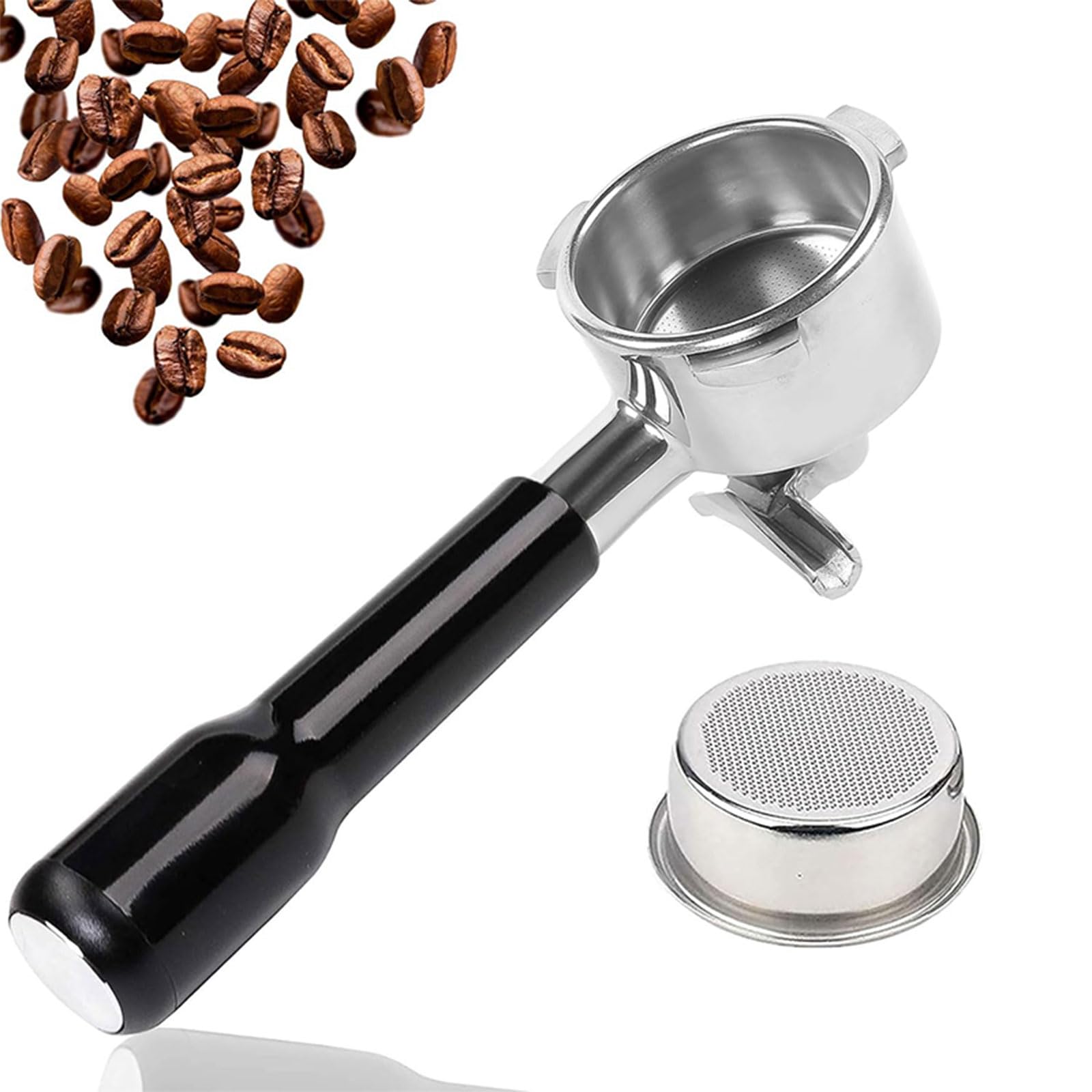 Kaffeesiebträger Edelstahl Doppelauslauf Kaffeefilterkorb Kaffeezubehör für Kaffeemaschinen