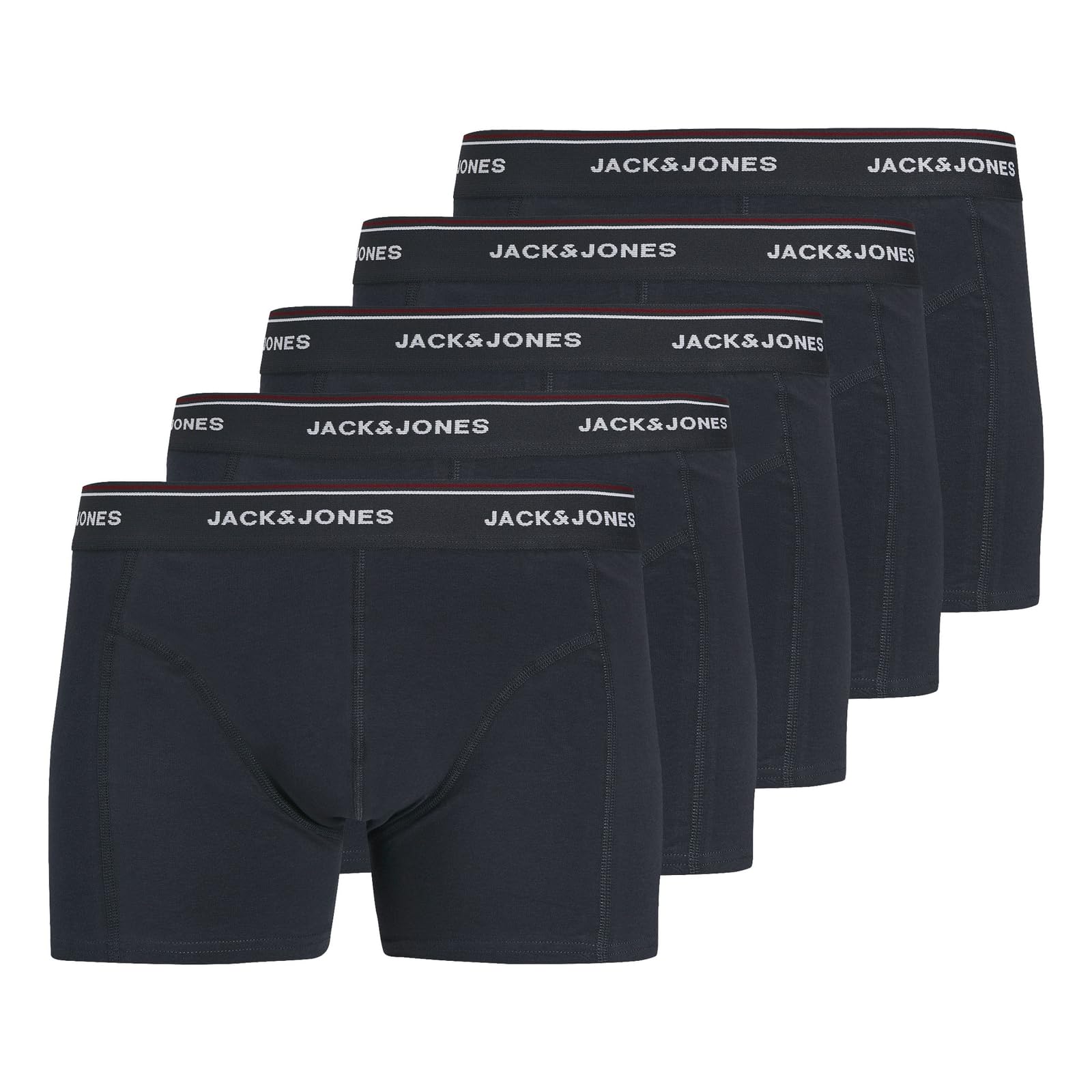 JACK & JONES Herren Unterhosen Shorts Boxershorts Trunks 5er Pack, Farbe:Navy, Wäschegröße:XL, Artikel:-Inkwell