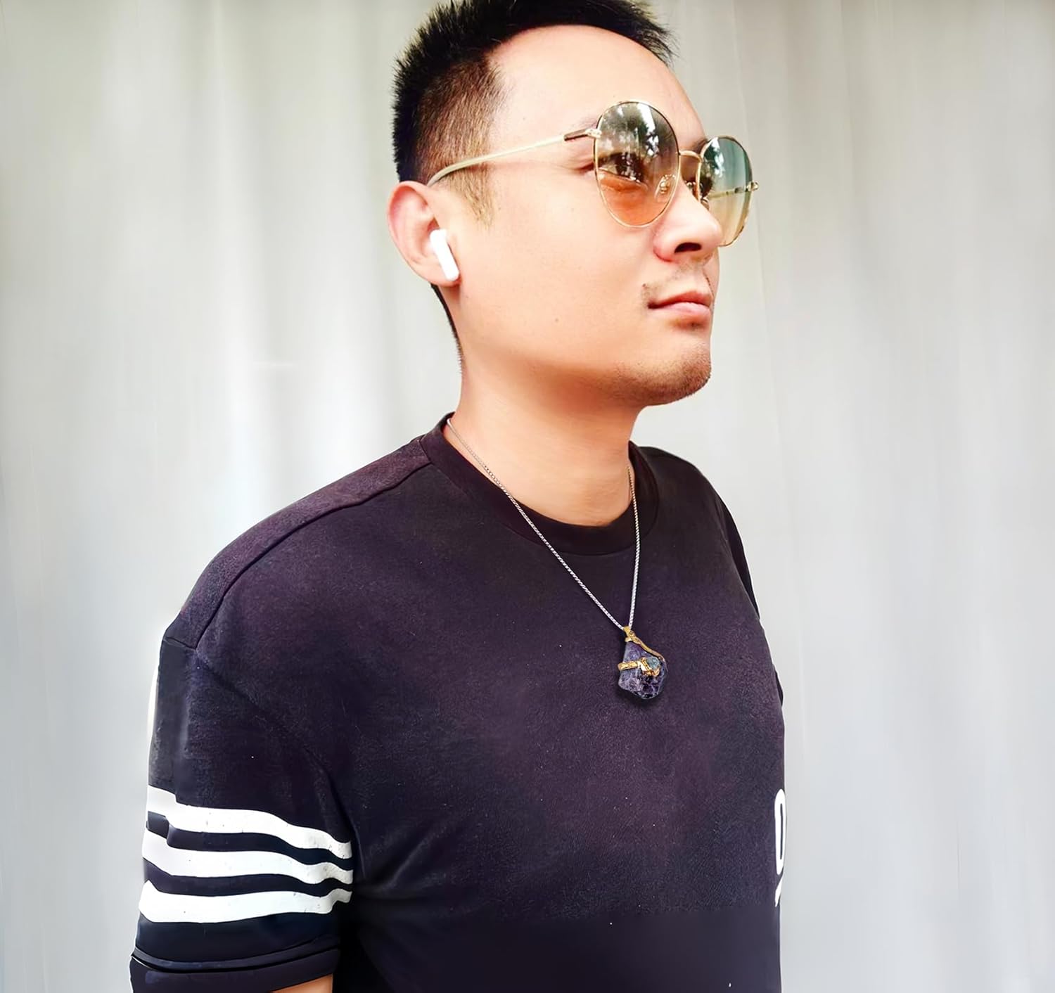 Natural Crystal Pendant Necklace - Raw Amethyst, Rose Quartz or Green Quartz Gemstone in Gift Box. Healing Birthstone Jewelry for Women & Men. - Image 3