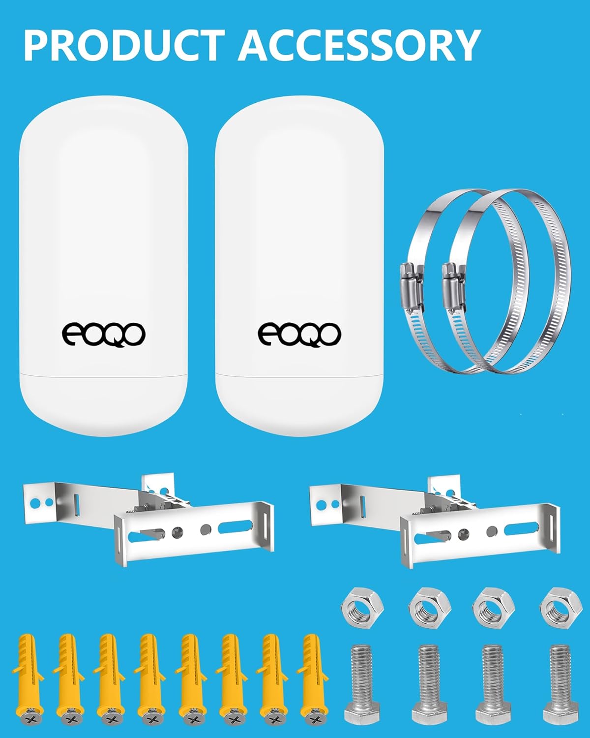 Point to Point 1.5KM Long Range Wireless Bridge with Bracket Mount for Starlink Internet - Reliable 5.8G 450Mbps CPE WiFi Bridges with 8dBi Antenna for Outdoor IP65 Waterproof, 2-Pack