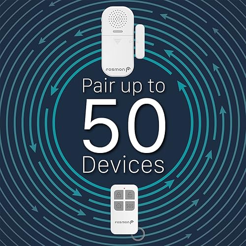 Miniatura 7 de Fosmon Alarmas inalámbricas para puerta para seguridad del hogar con control remoto, alarma de sensor de puerta y ventana de 130 dB alimentada por