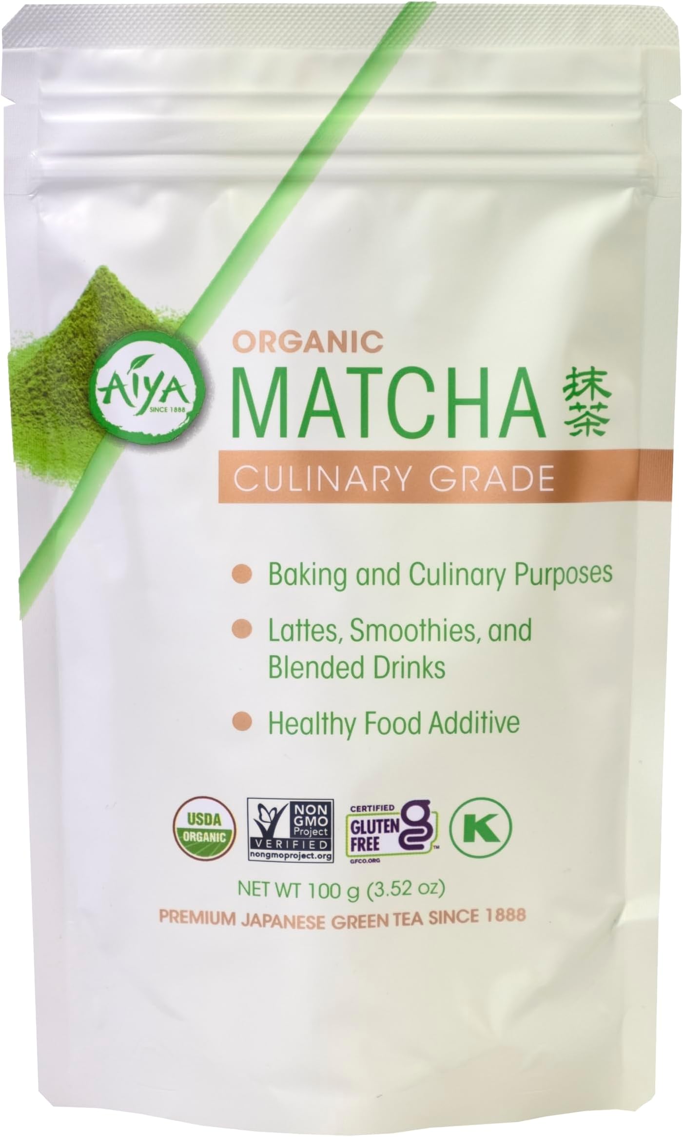 AIYA SINCE 1888 Organic Cooking Grade Matcha 100 gram bag