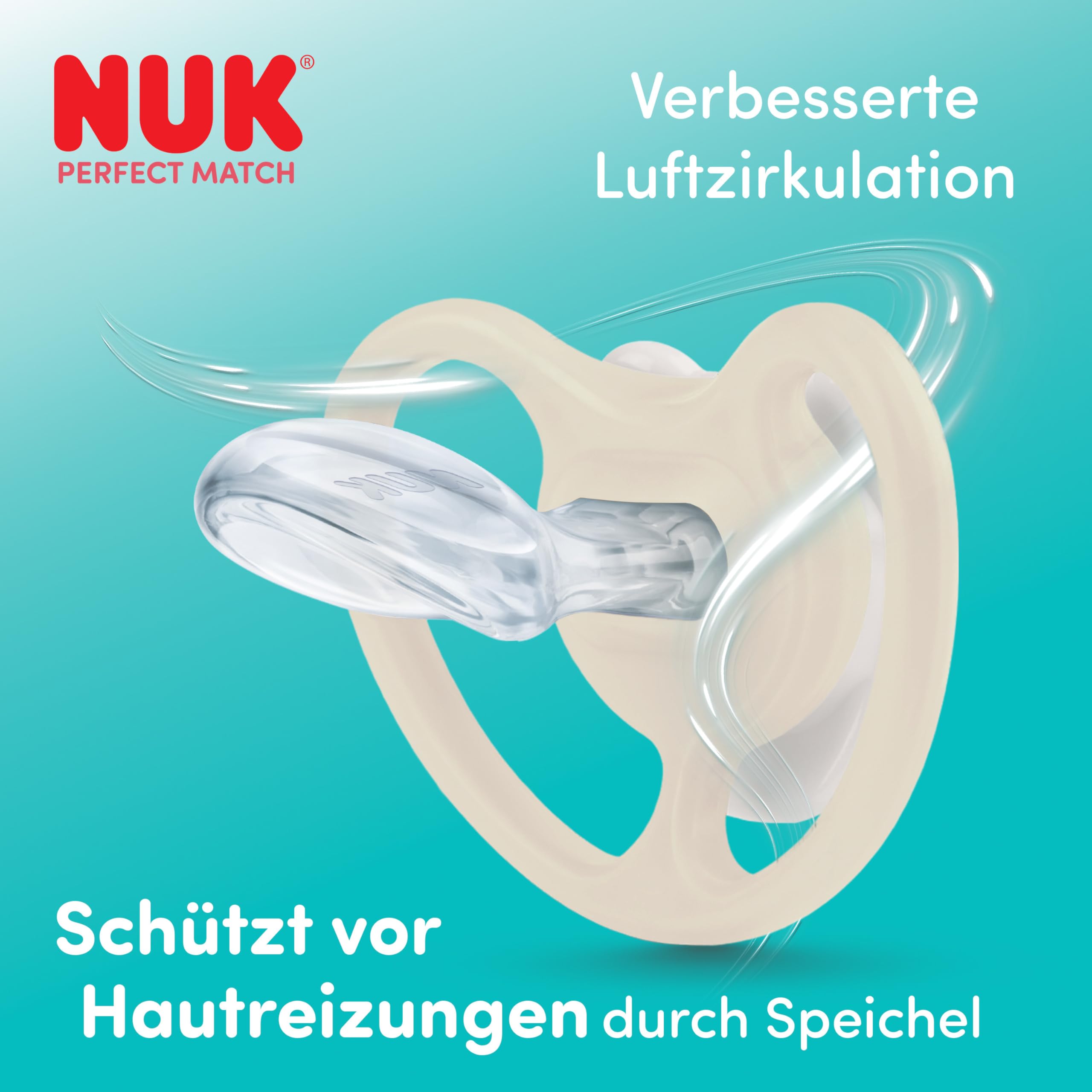 NUK Perfect Match Air Smoczki dla niemowlątwląt | 6-18 m | Ortodontyczne smoczki wspomagające przepływ powietrza i zapobiegające odparzeniom | 95% akceptacji przez dzieci** | Minnie Mouse | 2 sztuki