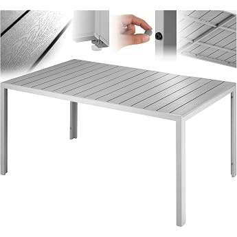 tectake  Garden Table Outdoor Dining Table Balcony Table in Wood Look