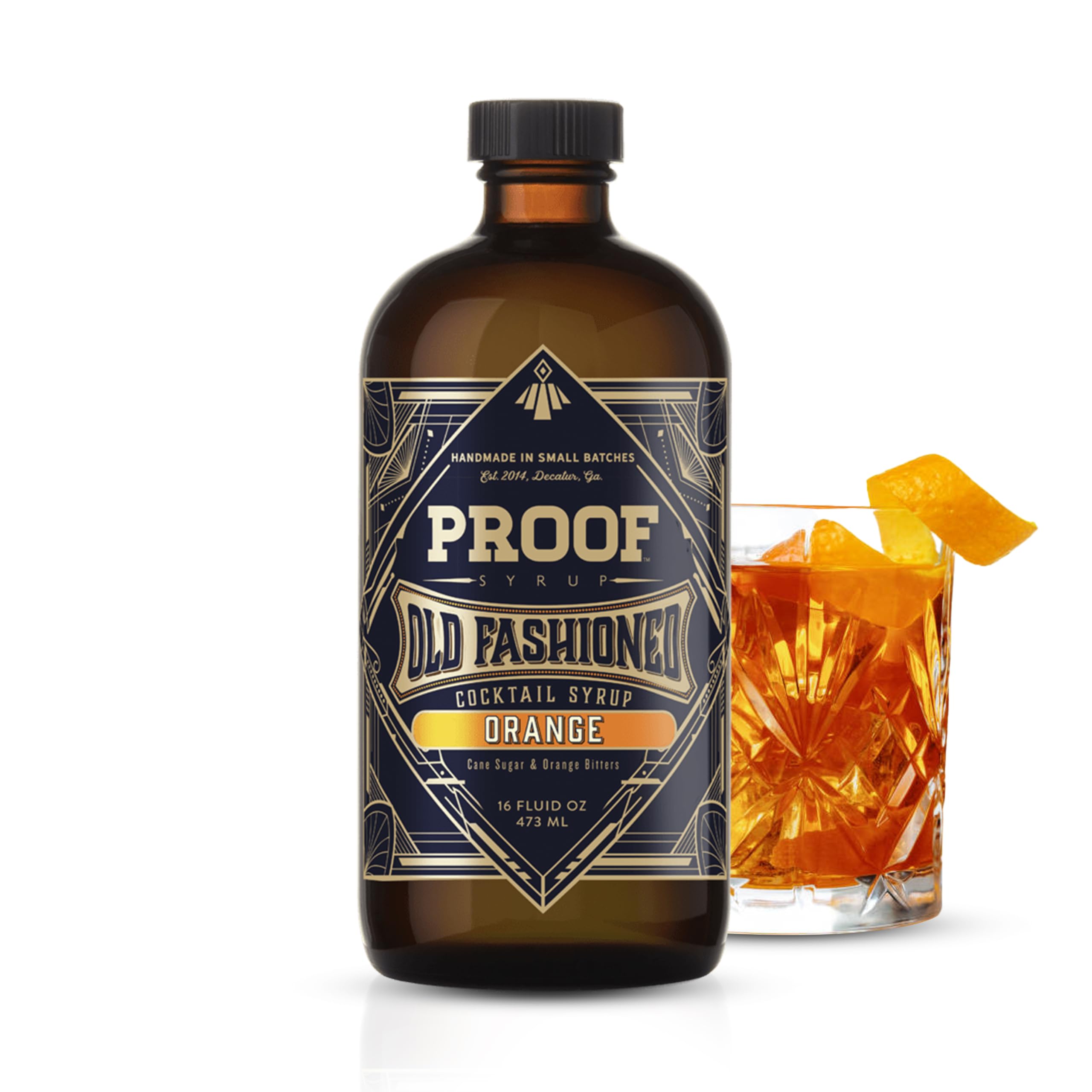 Proof Syrup Old Fashioned Cocktail Mix - Made with Real Ingredients & Cane Sugar - Orange Flavor - Fast, Easy, Delicious, Handcrafted Cocktail Syrup -16oz - 1 Bottle