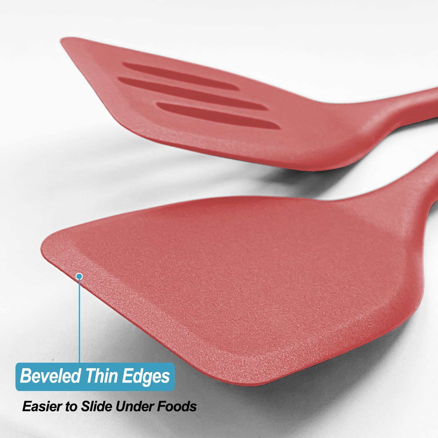 Juego de espátulas de silicona, espátulas resistentes al calor con diseño de una sola pieza sin costuras, utensilios de goma antiadherentes para hornear y cocinar, sin BPA, rojo, 11 pulgadas