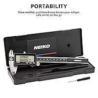 Vista 6 de NEIKO 01401A Calibrador Digital Electrónico de 6 Pulgadas, Acero Inoxidable, Pantalla LCD Extra Grande, Conversiones de Medición para Pulgadas