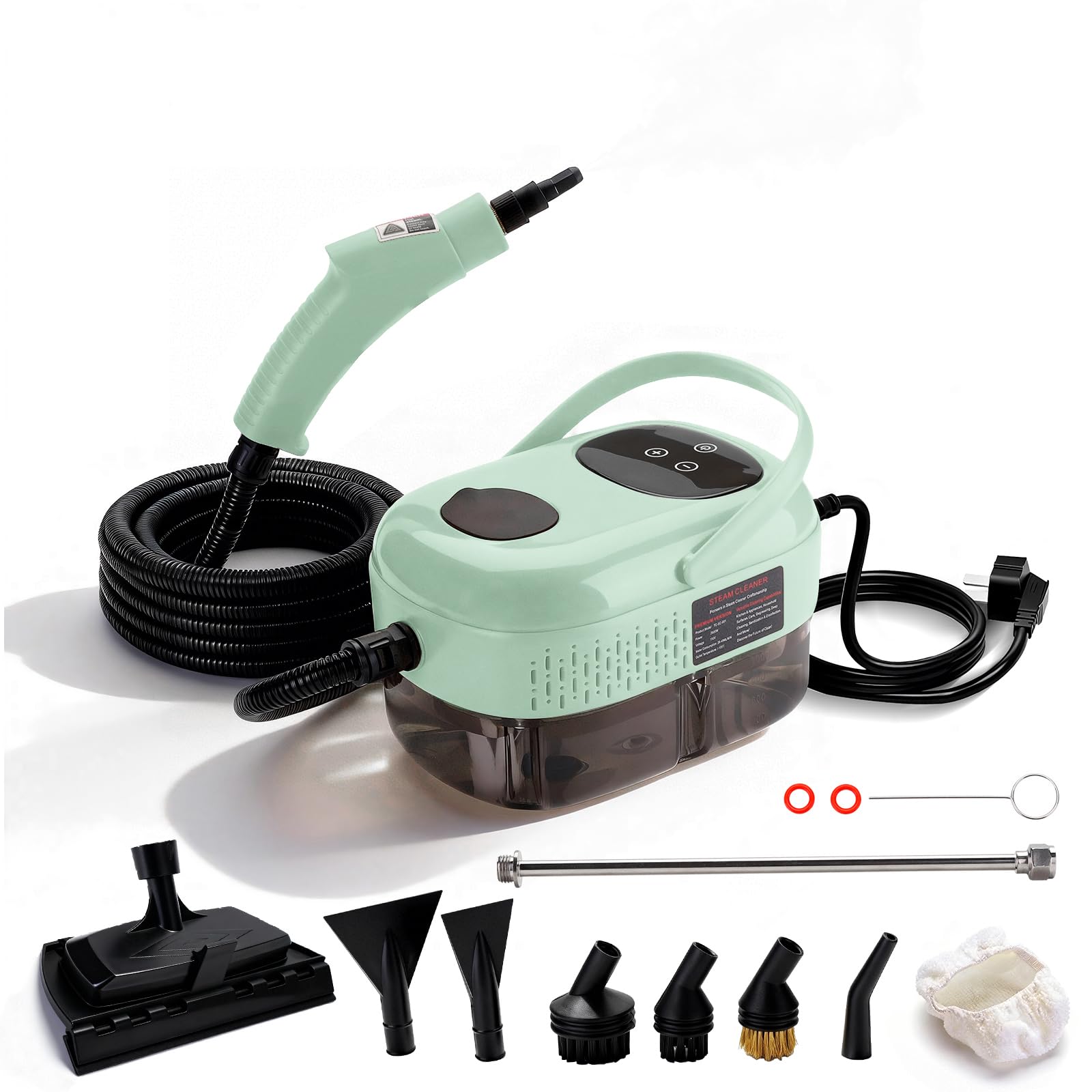 Limpiador de vapor de mano para el hogar con boquillas multiusos
